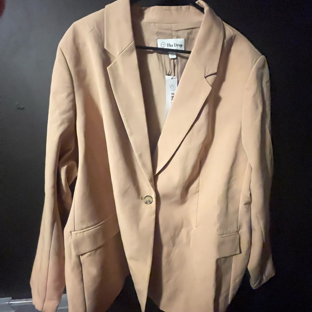 The drop Blake long blazer Women's Tan Blazer ( Size 3x) - Picture 2 of 9